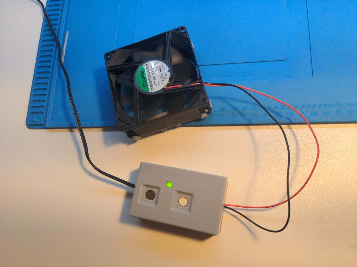 Completed unit running in a test setup